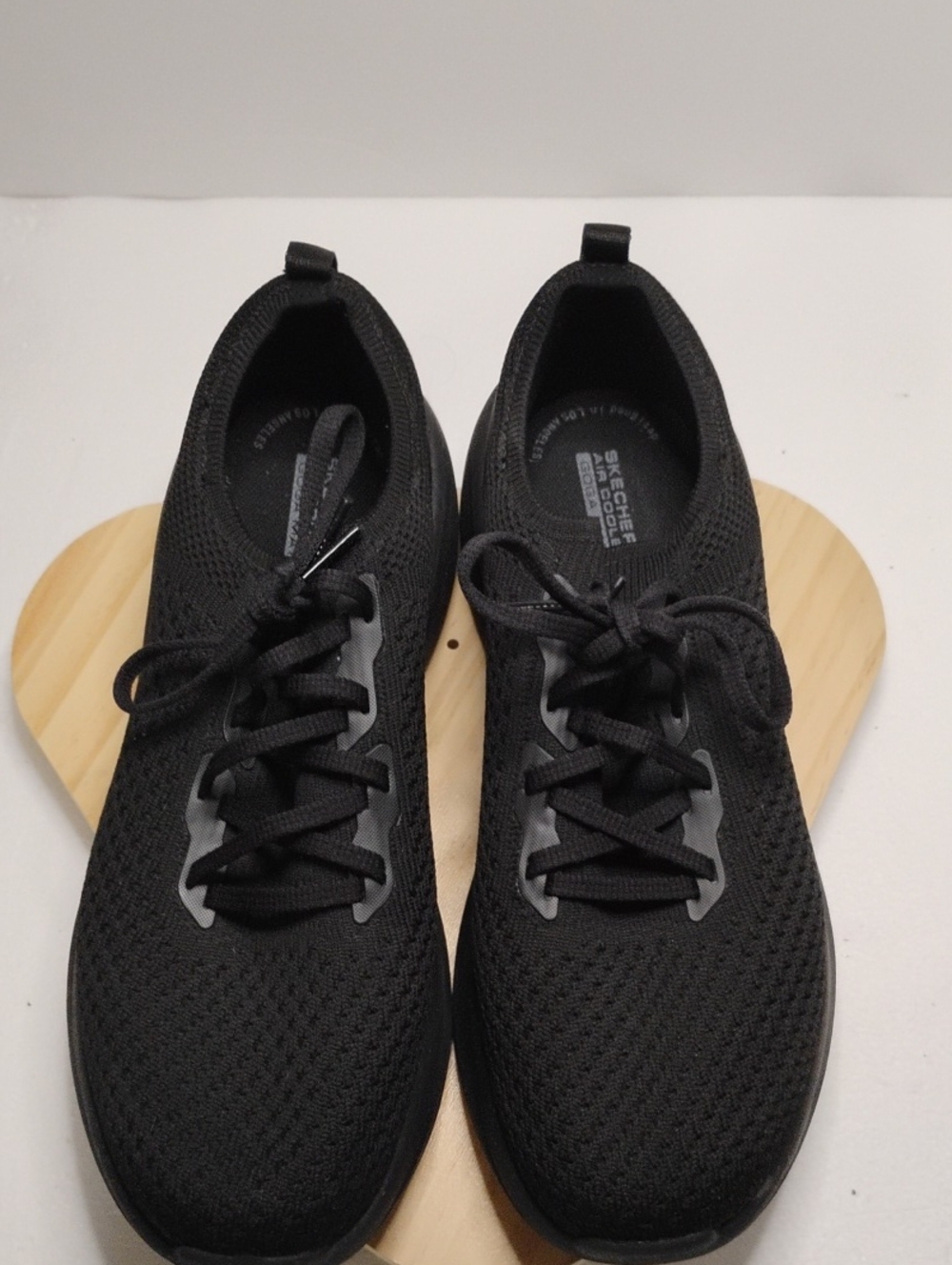 Skechers Men's All-Black Knit Lace-Up Sneakers